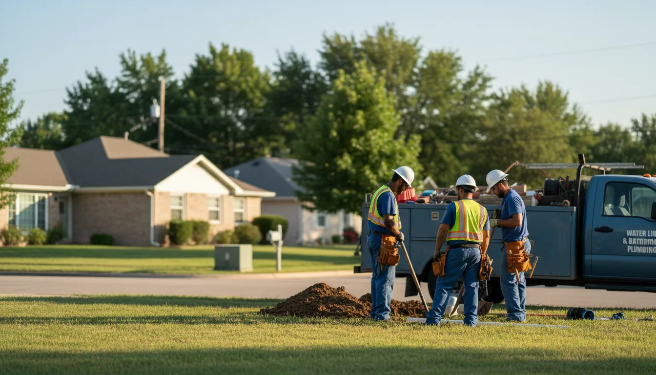 Residential water line and bathroom plumbing service in Bluff Dale, TX